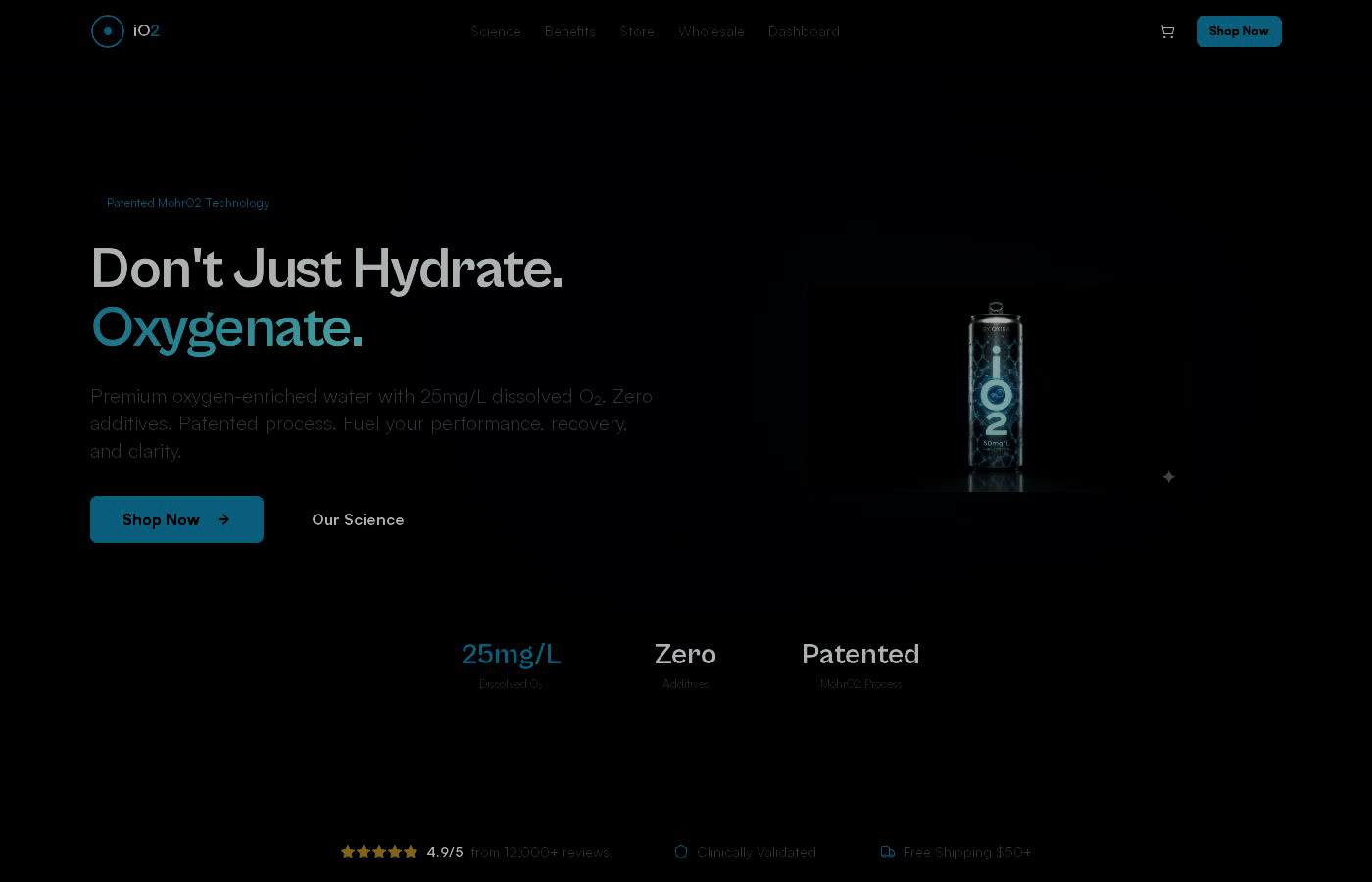iO2 Water website preview